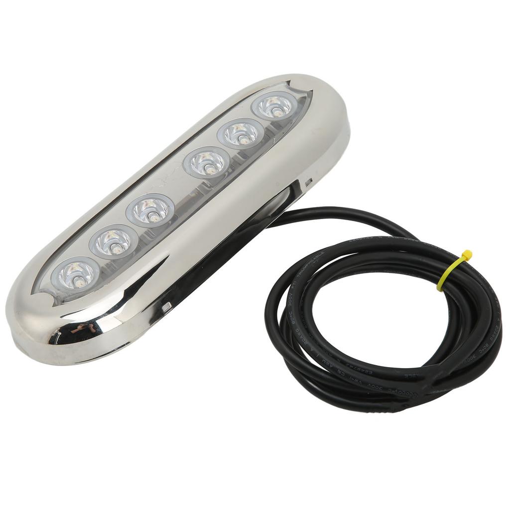 12V to 24V Boat Underwater Light 6 LED Lamp Beads IP68 Waterproof Strong Sealing for Ships Yachts Motorboats Blue Light