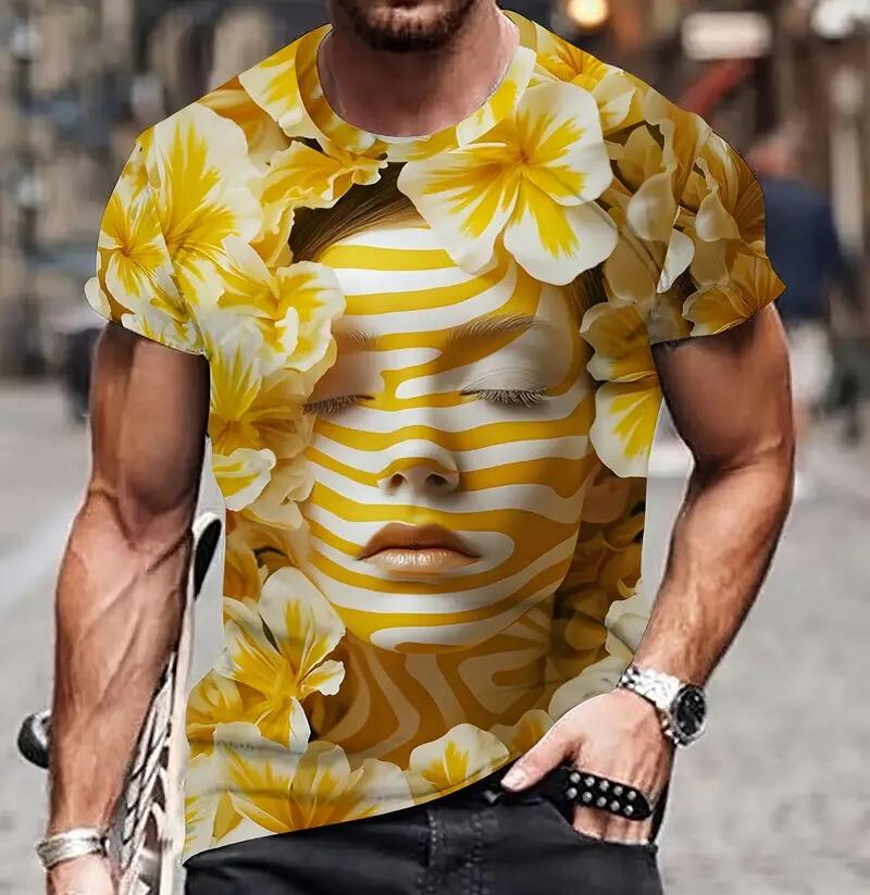 

Размер XXS-6XL Футболка большого размера, модная, забавная, мужская, с принтом лица 3D, летняя, повседневная, с коротким рукавом, с круглым вырезом, верхняя одежда 6XL