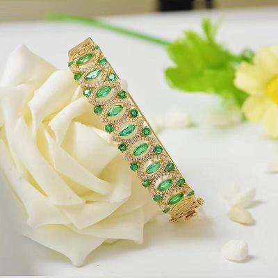 Neuer Caibao-Schmuck, vergoldet mit 18 Karat Gold, Armband mit natürlichem Smaragdimitat und Edelstein-Armband