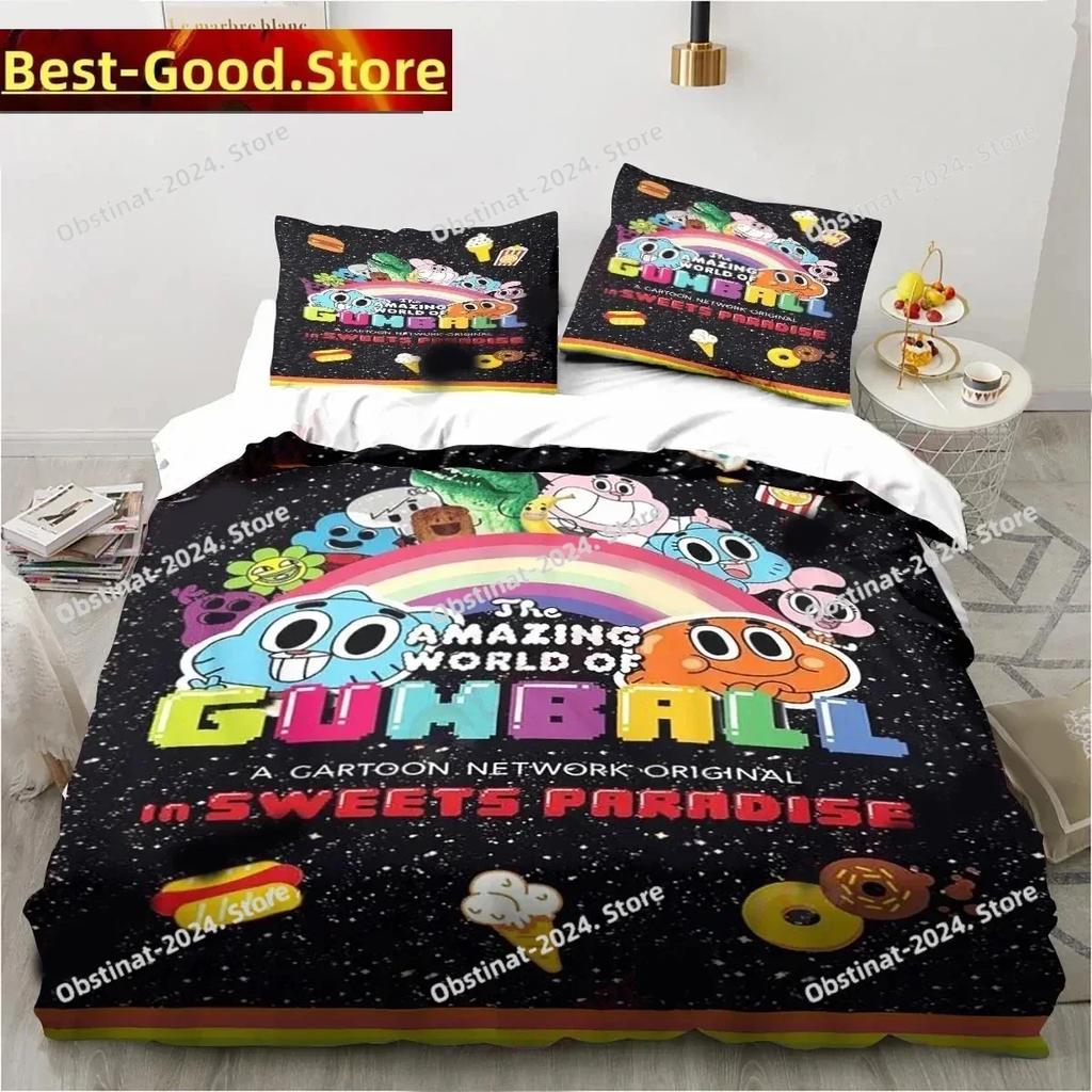 Cartoon The Amazing World Bedding Set Printed single Comforter Quilt Bed Cover Duvet Cover Pillow Case 3 Pieces Kids Adult Size