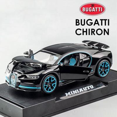 1/32 Bugatti Diecast Alloy Car Model Metal Pull Back Simulation Car Toy Boy Sports Car  Acousto-optic With To Open The Door Gift Car Toy