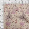 oneOone Cotton Flex Off White Fabric Floral & Peacock Quilting Supplies Print Sewing Fabric By The Yard 40 Inch