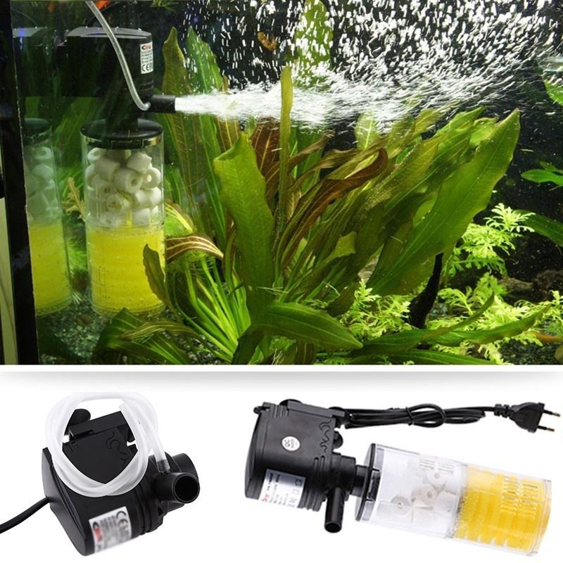 3 In 1 FishTank Filter Oxygen Pump Water Quality Purifier Tool EU Plug Aquarium Filter