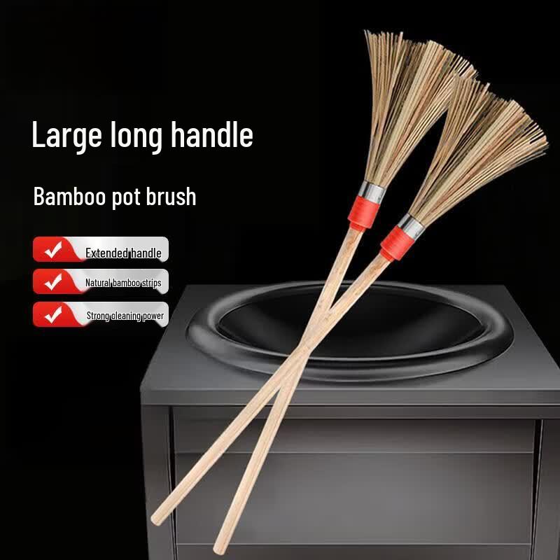Large Long-Handle Bamboo Pot Brush