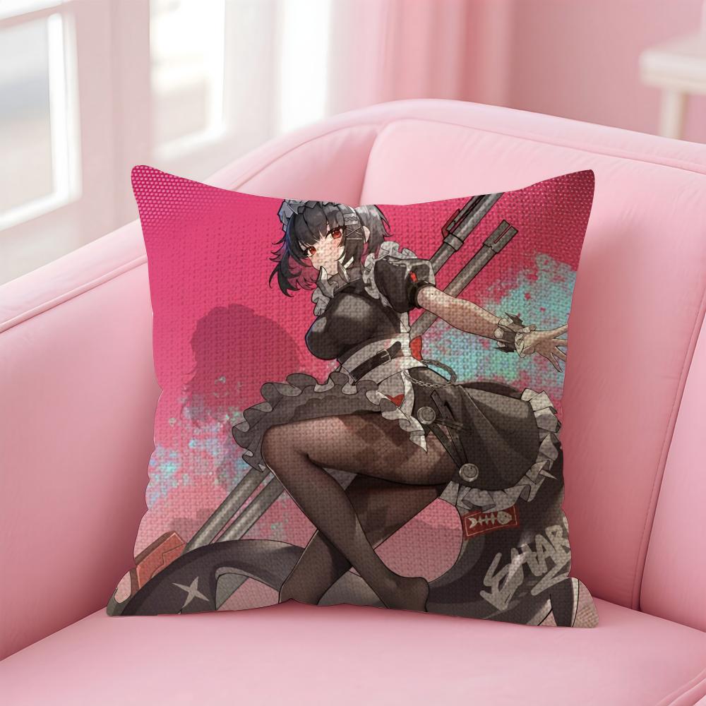 Game ZZenless Zone Zero Cushion Cover Natural Linen Pillow Case DoubleSided Print Decorative Sofa Pillowcase Home Decor Gift