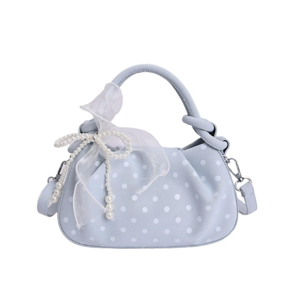 Korean Ins Wrinkled Cloud Bag PU Leather Polka Dot Shoulder Bag Stylish Crossbody Bag Women Use