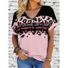 Fashionable Women's V-neck Casual Short Sleeved T-shirt,Rretro Sports Style Casual Sportswear