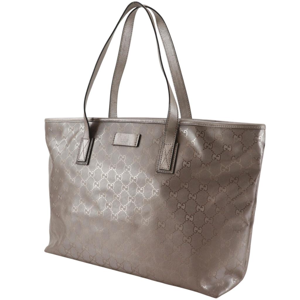 GUCCI Tote Tote Bag 211137 GG implementation Silver PVC coated canvas Women Used