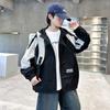 Boys' Spring & Autumn 2025 Hooded Windbreaker - Trendy Windproof Street Style