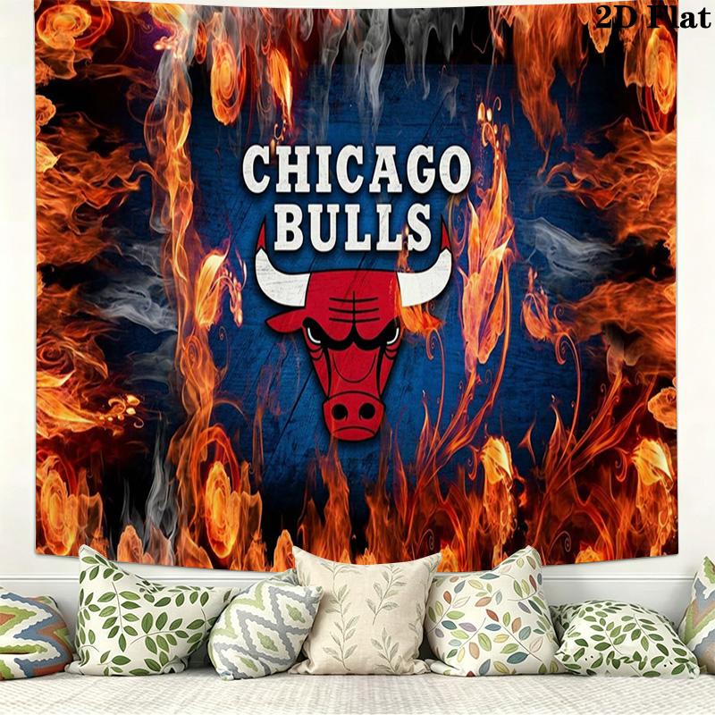 Chicago Bulls Wall Tapestry Aesthetic Wall Hanging Printed Fabric Blanket Decorative Tapestries for Bedroom Living Room Home Decor