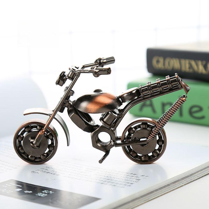 Motorcycle Model Decorations, Handmade Retro Motorcycle Statues, Iron Decorative Motorcycle Props, Home Decoration Props