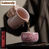 80ML Antikrosa Pfingstrose Ru-Ofen Teetasse Antike Teeschale Set Tassen Persönliche Tasse Jianzhan Blütentee Haushaltsgeschirr