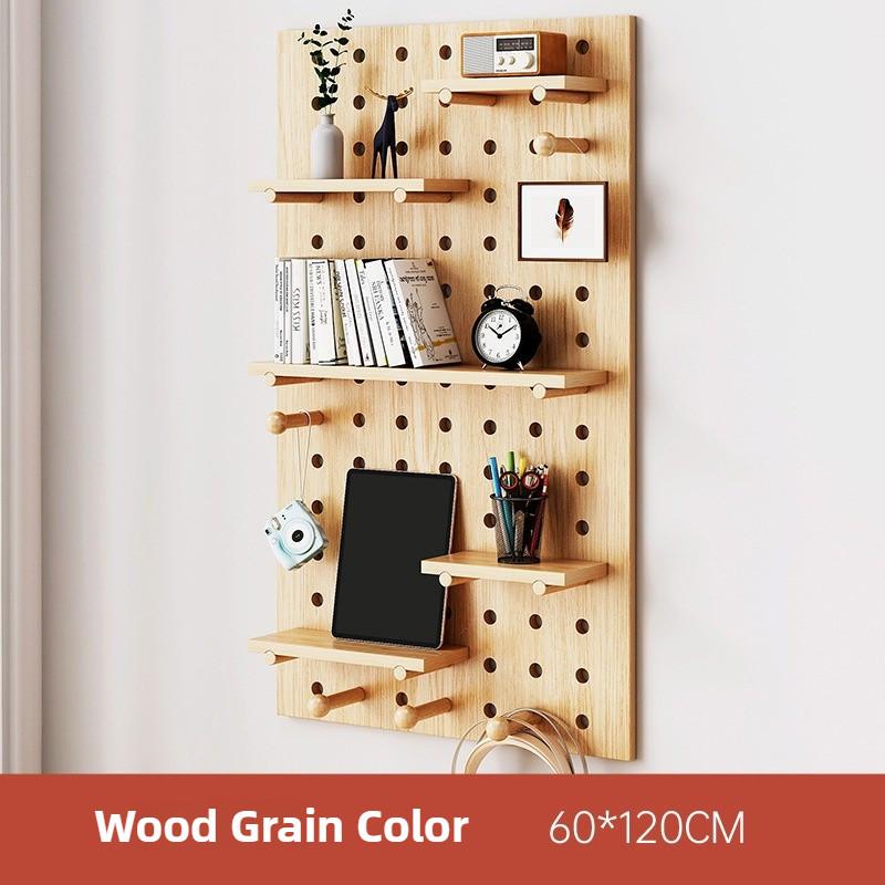 Solid Wood Hole Wooden Shelf Pegboard Accessories Wall Shelf Hole Board Household Decoration Display Stand