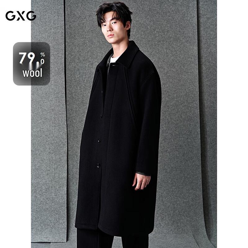 

Мужское черное длинное пальто GXG с 3D-тиснением L