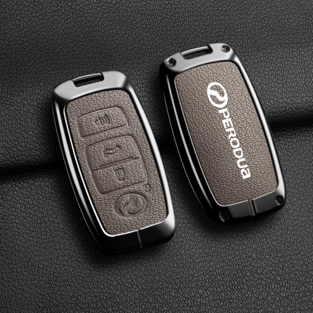 For PERODUA Toyota Car Key Cover Metal Shell Protector for Men Women with Remote Control