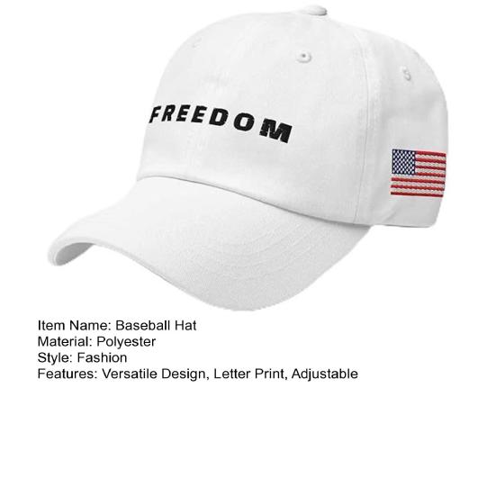 Retro Baseball Cap Adjustable Strap UV Protection Unisex Freedom Hat Sports Outdoor Activities Fishing Hat