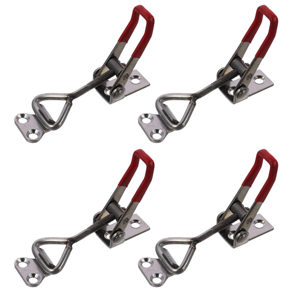 Silver Toggle Latch Clamp Stainless Steel Pull Hasp Latches Quick Release Lock Buckle Worker