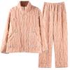 Pajamas Women'S Autumn And Winter Women'S Coral Fleece Fleece Thickened Flannel Warm Women'S Winter Zipper Loungewear Set