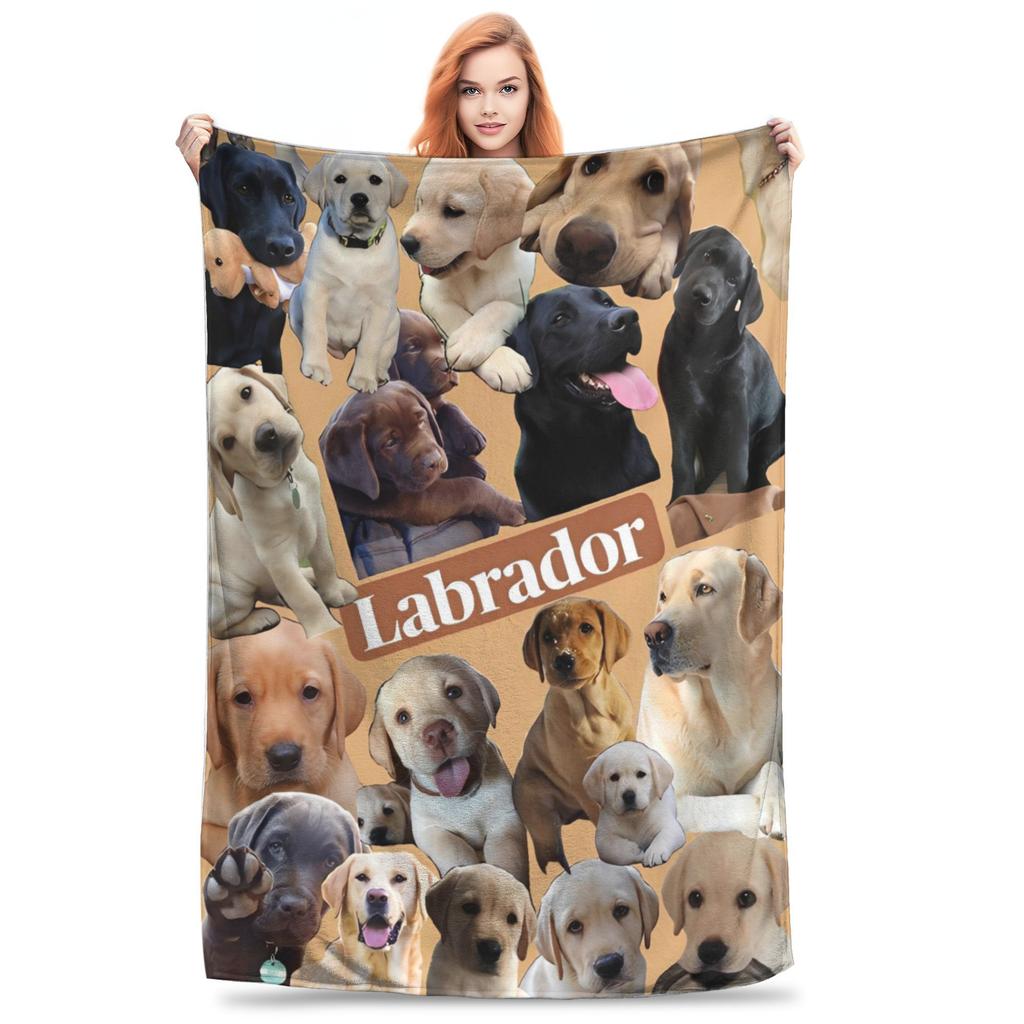 Labrador Retriever Dog Warm Blankets Picnic Plush Throw Blanket Fluffy Home Decor Flannel Bedspread Sofa Bed Cover