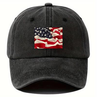 American Flag Baseball Cap Vintage Patriotic Washed Adjustable Soft Outdoor Casual Headwear Unisex