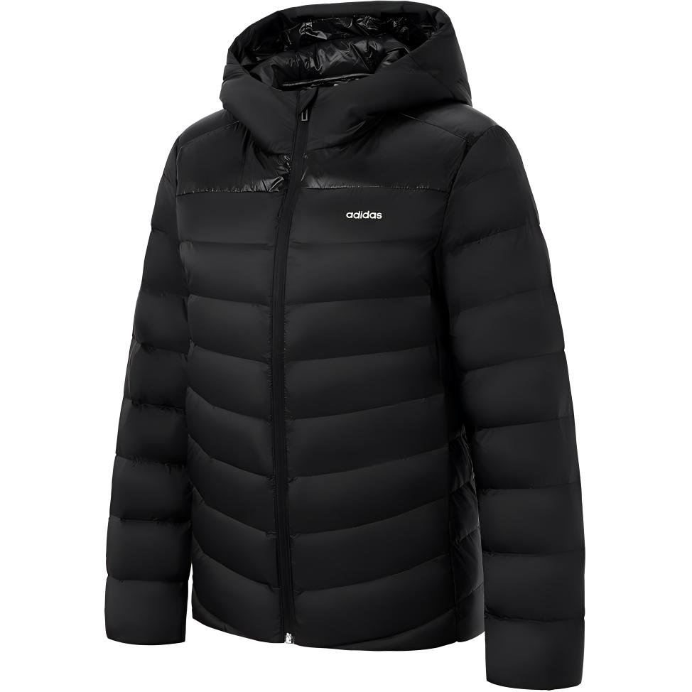adidas Wuji Women s Lightweight Down Hooded Jacket Black JL9579 M
