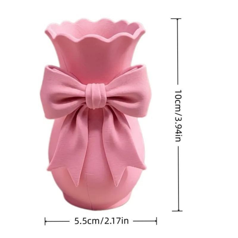 Modern Nordic Styles 3D Printed Bowknot Design Vases Ideal For Dried Flower Arrangement And Desktop Display Pen Holder