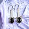 Black Tourmaline Gemstone 925 Fine Silver Jewelry Handmade Boho Earrings 2.00" EE-36-20