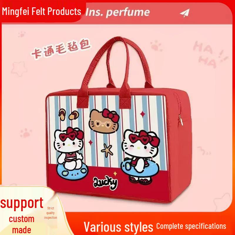 Large Capacity Cute Cartoon Felt Travel Bag