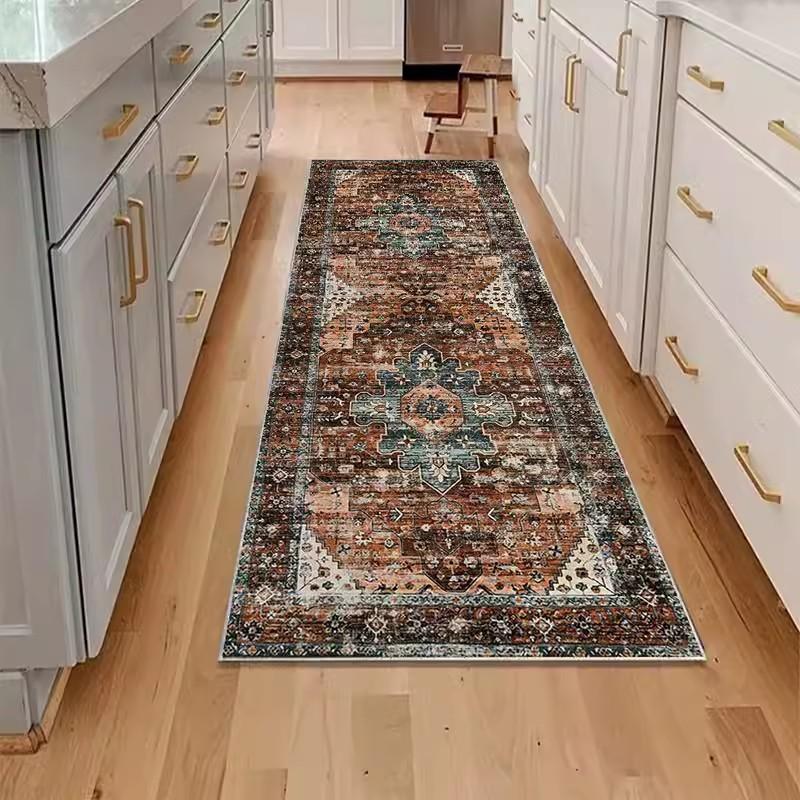 Sweet Soft Vintage Floral Persian Throw Rug Easy Clean Rugs For Living Room Hallway Floor Mat Home Decor