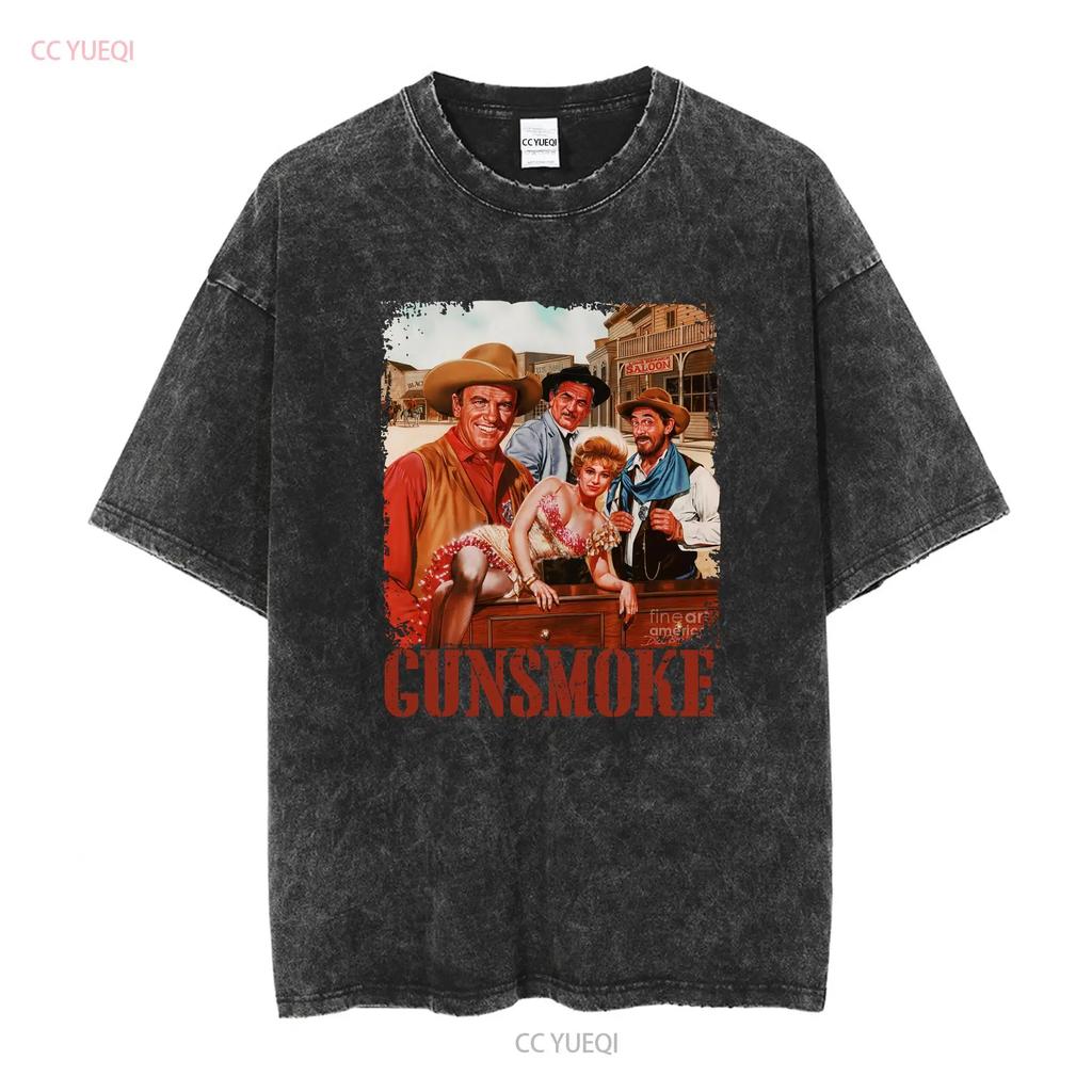 Gunsmoke American Tv Show Retro T Shirt New vintage Washed fashion designer clothes Slightly Comfortable Top For Everyday Wear