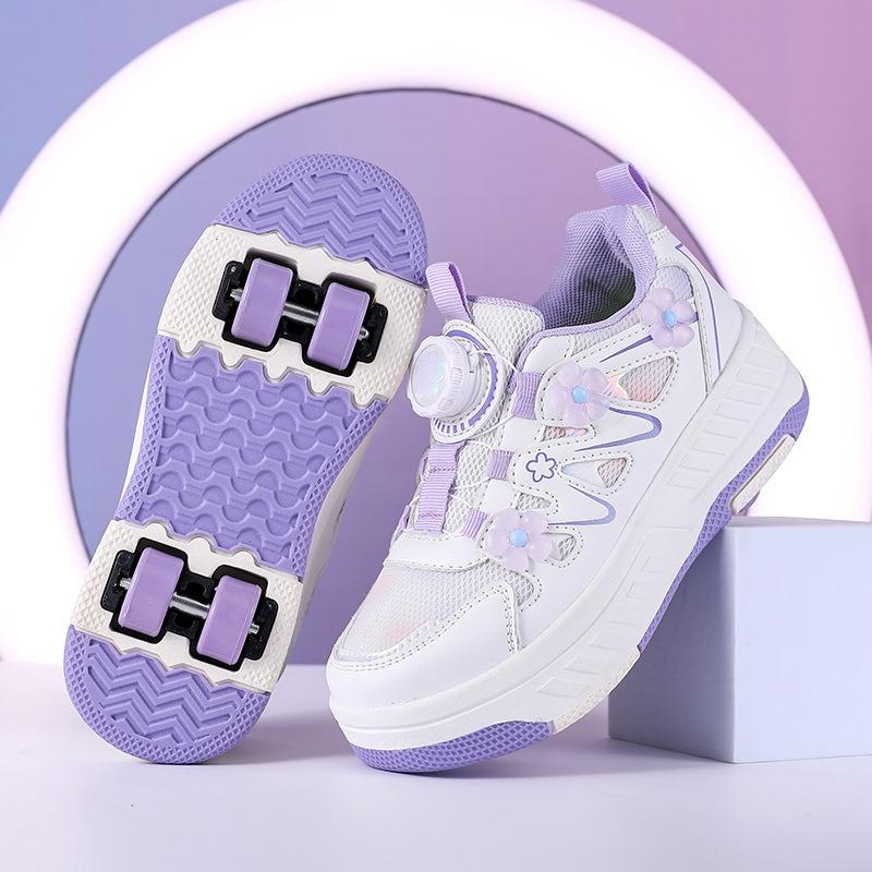 Four-wheel Runaway Shoes Girls Sports Pulley Shoes New Spring Burst Wheels Children's Skating