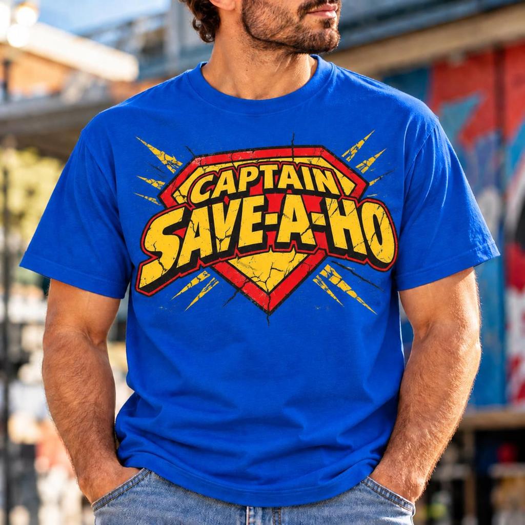 Captain Save A Ho Shirt, Funny Parody T-Shirt, Sarcastic Humor Gift