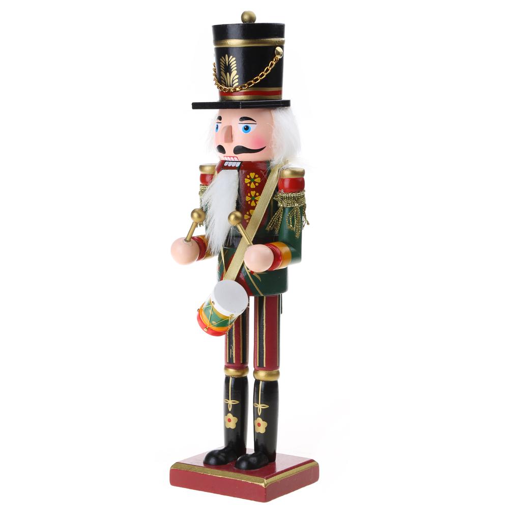 Merry Christmas Decorations Colorful Nutcracker Figurine Wooden Soldier King Puppet Ornament for Indoor Winter Table