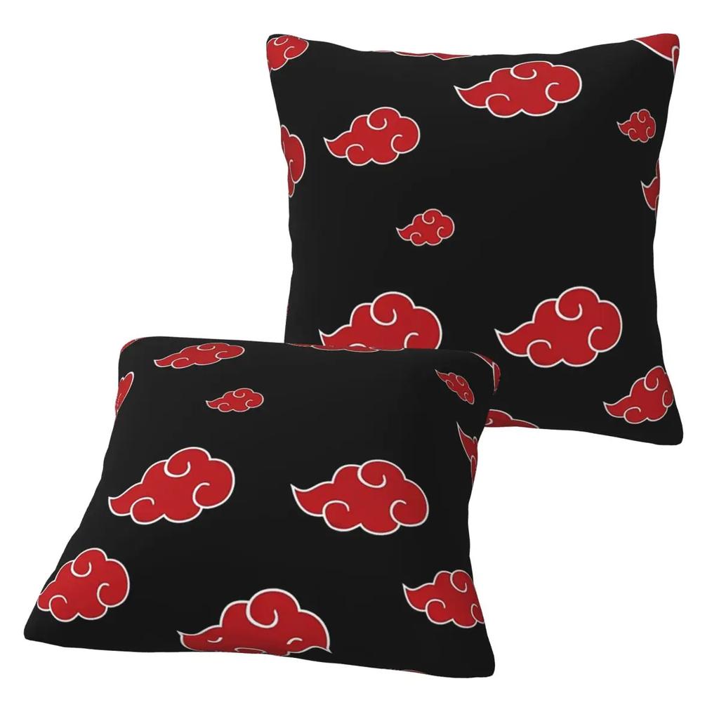 Black And Red Cloud 2 Pcs Square Pillowcase Pillow Cover Cushion Zip Decorative Comfort Throw Pillow For Home Car