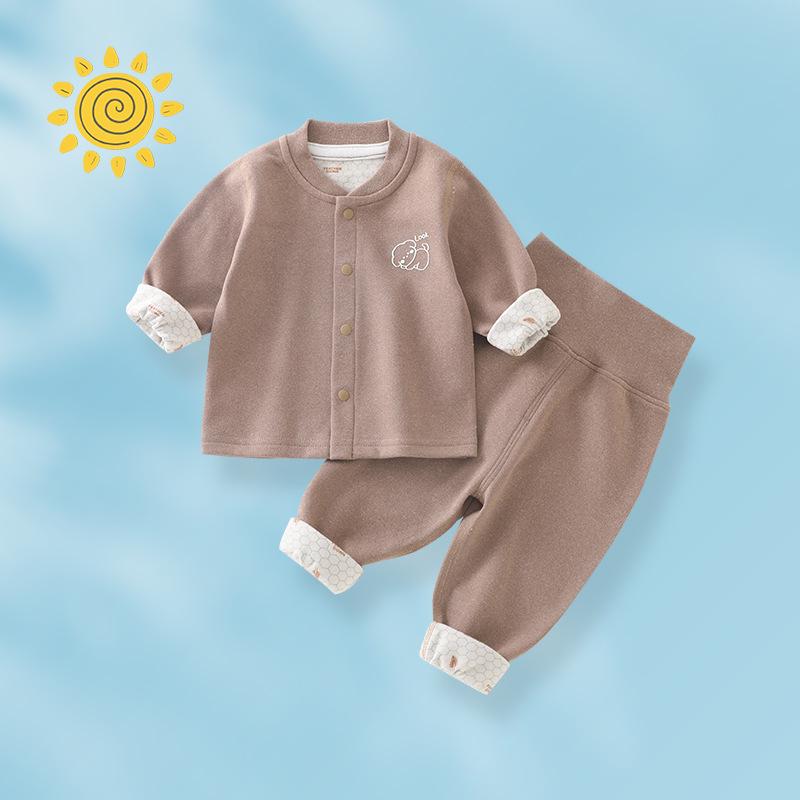 Baby Thermal Underwear Set: Cozy Top & High-Waist Bottoms for Autumn/Winter