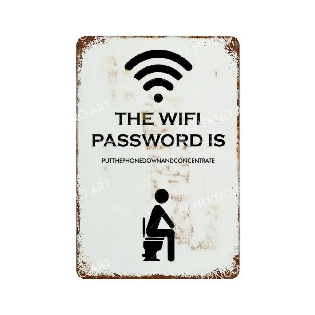 HD Tin Sign Funny Bathroom Humor Vintage Metal Wall Art Retro Toilet Decor Set