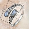 Vintage Thai silver European ring women's open water drop imitation moonstone popular national jewelry