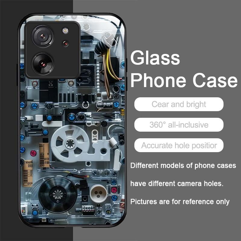 Creative Mechanical Circuit Board Pattern Glass Phone Case for Motorola Moto G85 G84 G75 G55 Edge 50 Fusion 40 Neo 30 Pro Cover