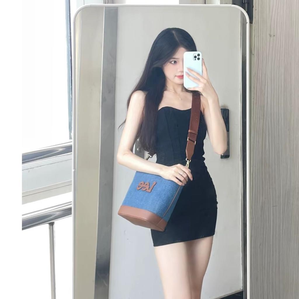 New Lee Fabric Crossbody Bags Regular Women's Denim Blue LE240071M-503