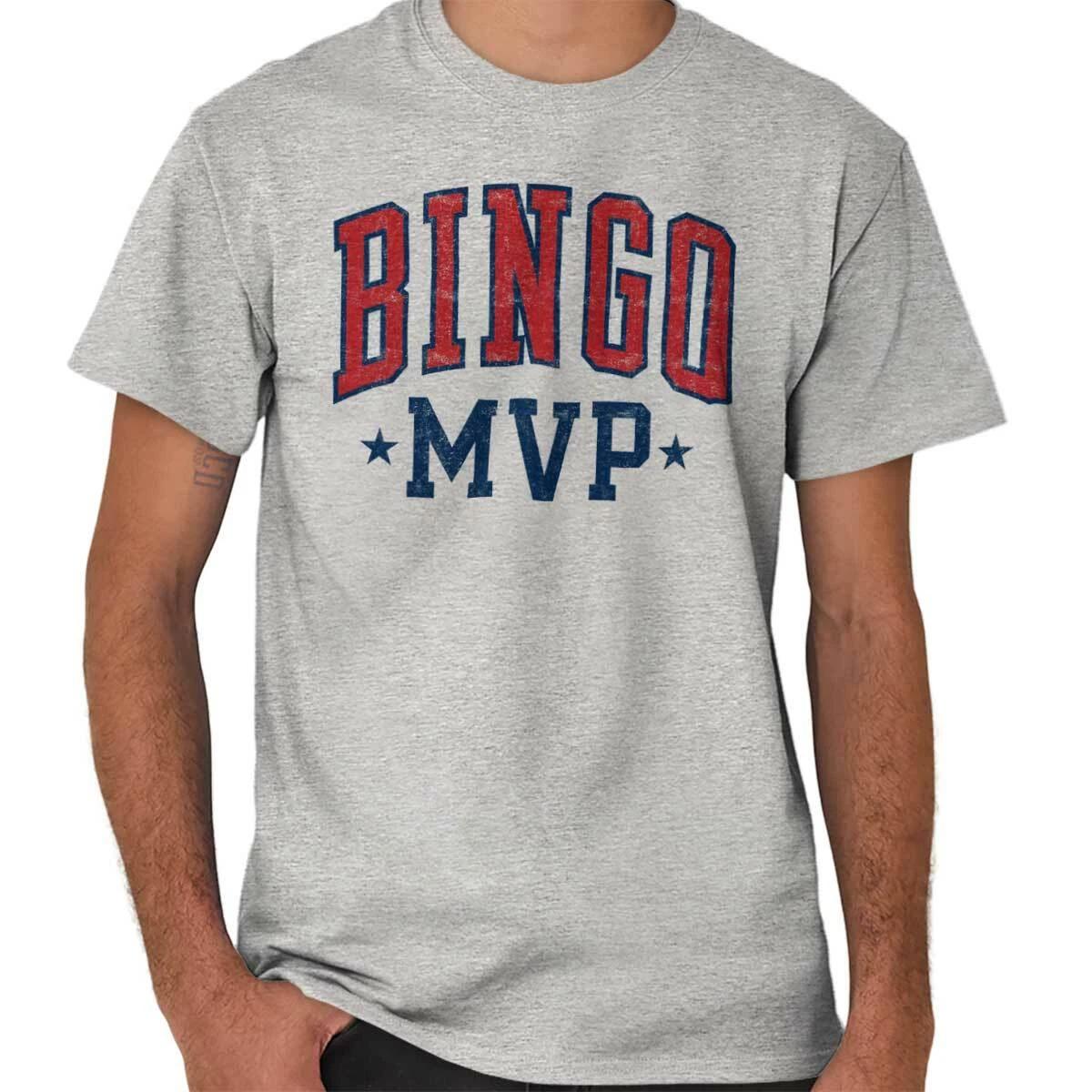 Funny Grandparents Senior Bingo MVP Joke Womens or Mens Crewneck T Shirt Tee XXXXL