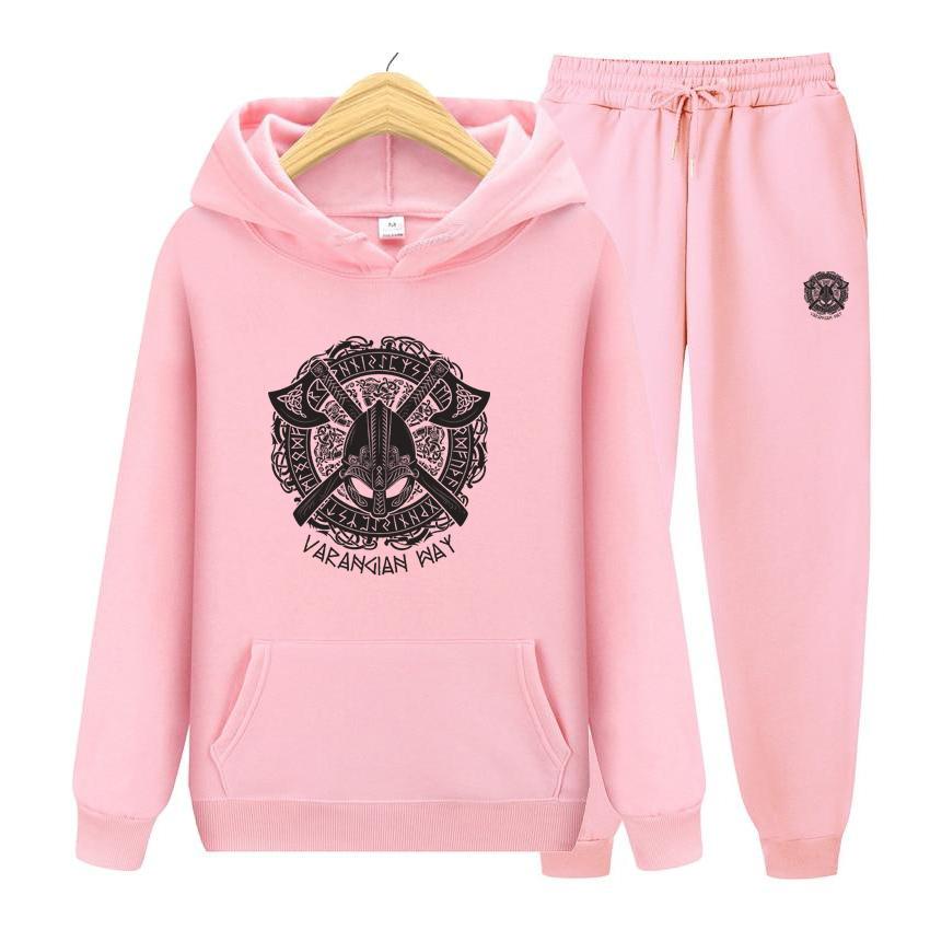 Women Long Sleeve Hoodie Set Viking Pullovers Personality Printing  Hoody Loose Retro  Hoodies Set