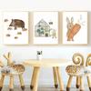 Rocket Sloth Dinosaur Rainbow Boho Sun Map Nursery Wall Art Children's Prints Posters For Kids Room Baby Decor Canvas Painting