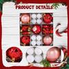 35 Pieces Christmas Ball Ornaments Set Tree Hanging with Star, Bowknot Shape