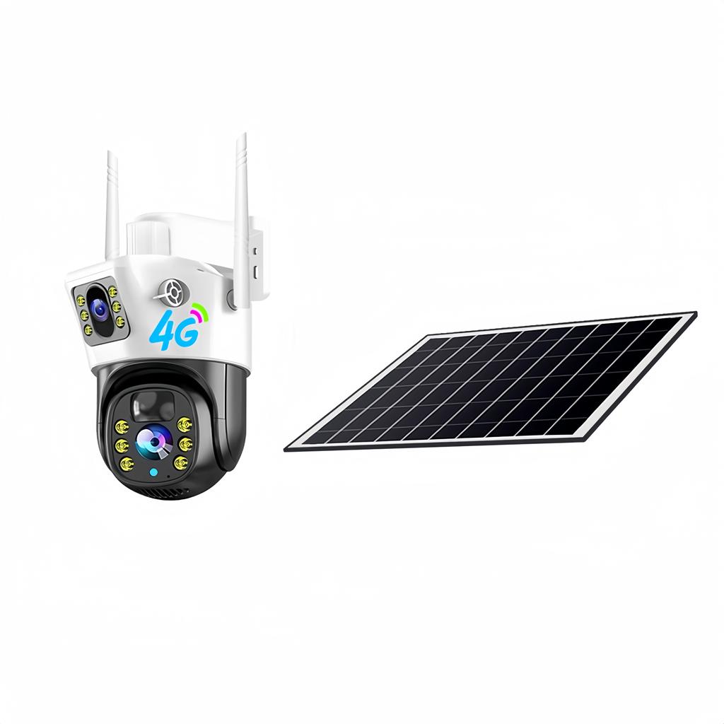 4K 8MP 4G SIM Card Built-in Battery Solar Outdoor CCTV Surveillance PTZ Waterproof Humanoid PIR Auto-tracking Camera
