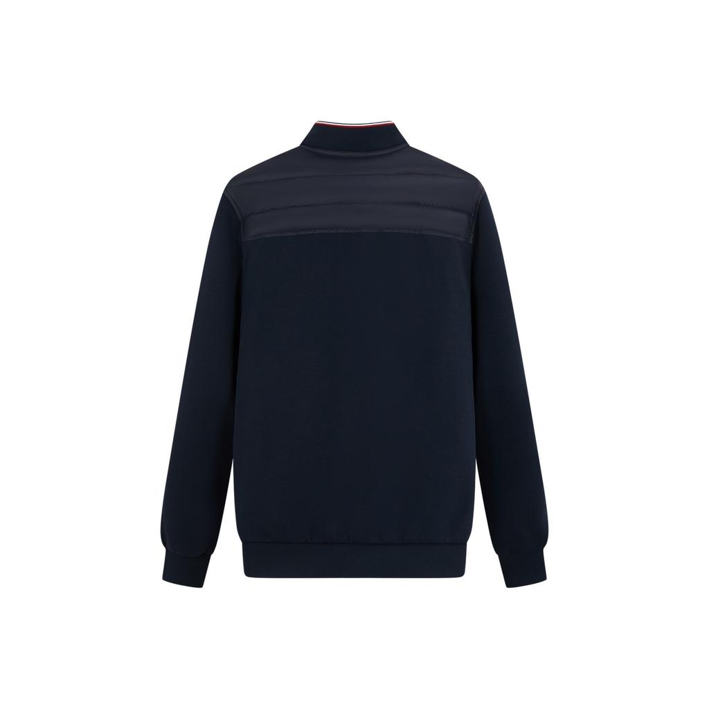 Tommy Hilfiger Quilted Padded Panel Contrast Trim Stand Collar Double Zipper Cardigan Sweatshirt Men Outerwear MW0MW41329