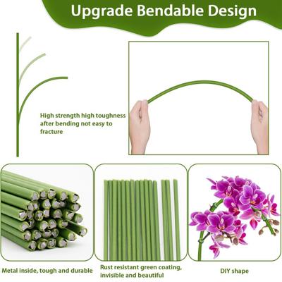 Pflanzenstäbe, biegsam, für einen Stamm, Pflanzenstützstäbe aus Metall, Wachstumsstützstäbe für Orchideen, Pfingstrosen, Rosen, Topfpflanzen, 20 Stück