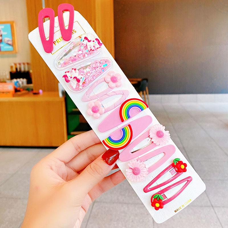 12PCS/Set New Girls Cute Colorful Cartoon Flower Hairpins Children Kids Lovely Hair Clips Barrettes Fashion Hair Accessories
