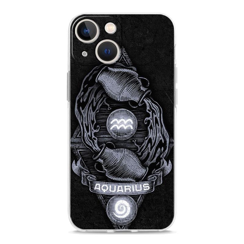 Phone Case For iPhone 16 15 14 13 12 11 Pro Max XS X XR 7 8 Plus soft TPU Clear Cover Aries Leo Libra Pisces Virgo Capricorn