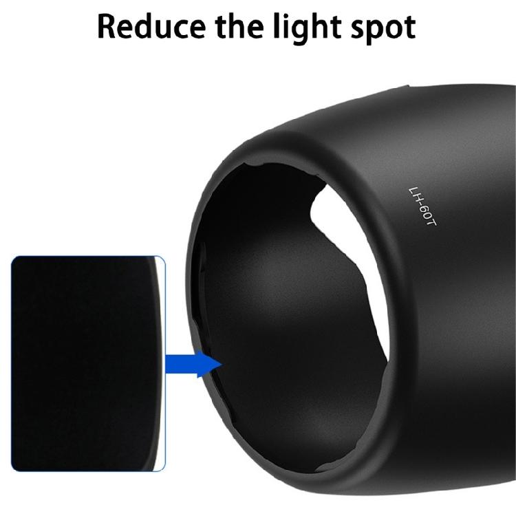 Lens Hood LH-60T Lens Shade Cover for RF 75-300/EF-S 55-250 II Protects From Unwanted Light & Damages