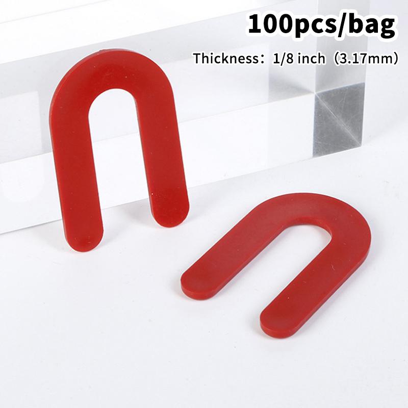 100Pcs U-shaped Horseshoe Shims Tile Spacers PP Level Wedges Positioning Clips Leveling System Wedge For Floor Wall Tile Gap